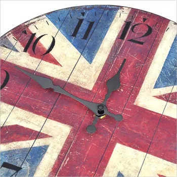 Senovinių Medinių Sieninis Laikrodis Mados Šaligatvio Laikrodžiai Shabby Chic Kambarį Namų Dekoro Round Hanging Sieniniai Laikrodžiai Britų Stiliaus