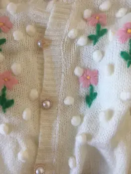 Mori Mergina Japonų Stiliaus Gėlių Siuvinėjimas Megzti Viena Breasted Megztinis Moterims Rudenį Ilgomis Rankovėmis Megztinis Kailis 2020 M.