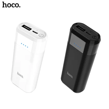 HOCO Galia Banko 5200mAh Mini USB LED 18650 ličio Išorės Baterija Nešiojamas Įkroviklis Powerbank Už iphone xiaomi mi 8 