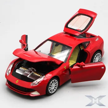 1:32 aukštos modeliavimas super F12 lydinio sporto lenktynių automobilio modelio Garso ir šviesos traukti galines duris automobilio žaislas vaikų dovanų