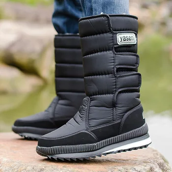 Žiemos sniego batai vyrams batai 2021 anti-slip vidurio blauzdos batai vyrų vandeniui šiltas pliušinis platforma avalynė vyrams batai bota masculino