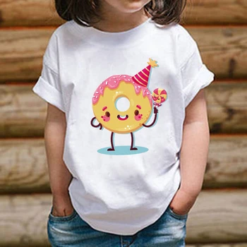 2020 Nauji Vaikiški marškinėliai Girl&Berniukas Kūdikiams, Vaikams, Balta Kieta medžiaga, Marškinėliai, Drabužiai Mergina Vasaros Vaikų Viršuje Drabužius Spurgos Marškinėliai
