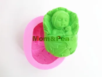 Mama&Žirnių 0417 Nemokamas Pristatymas Lapų Kūdikių Silikono Muilo Pelėsių Pyragas Apdaila Minkštas Pyragas 3D Pelėsių, Maisto kokybės Silikono Forma