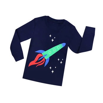 Vaikai Raketos Spausdinti Kūdikis Sleepwear Merginos Kalėdų Elnias Pižama Rinkiniai Vaikams Dinozaurų Automobilių Pižamos Pijamas Berniukų Naktiniai Drabužiai