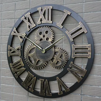 Rankų darbo 3D Retro Sieninis Laikrodis Senovinių Prabangių Įrankių Mediniai Siųsti Sieninis Laikrodis Romėniškais Skaitmenimis Dizainas Namų Kambarį Apdaila