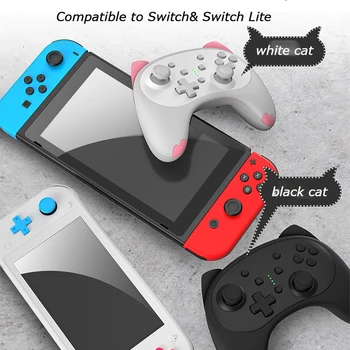 Animacinių filmų Kačiukas Wireless Gamepad Nintendo Įjungti/Perjungti Lite Judesio Kontrolės 6-ašis Giroskopo Jutiklis Jungiklis Pro Valdytojas Kreiptuką