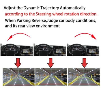 Automobilio Galinio vaizdo Grįžtamieji Parkavimo Kamera Dinamiška Trajektorija 