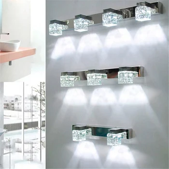 LED Sienos Lempos Kristalų Veidrodėliai Priekinių žibintų Vonios kambarys makiažas Sienos Žibintai Modernus miegamojo kambarį sienos sconces apšvietimo šviestuvas