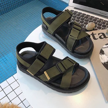 Wertzk Sporto sandalai 2019 naujas vasaros butas su korėjos harajuku interneto įžymybė moterų batai Romos pora paplūdimio bateliai F051