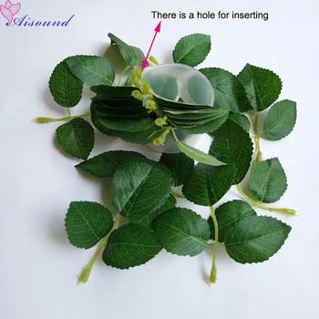 Aisound 200pcs dirbtiniai lapai šilko žalias lapas rožės vestuvių dekoravimas gėlių tiekimas 