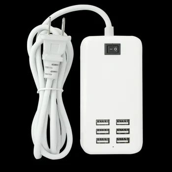 6 Port USB 2.0 Įkroviklis HUB Splitter 25W USB Sienos Kelionės Įkrovimo Stotį MUMS/ES Prijunkite Maitinimo Adapterį Telefonas