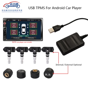 USB Android TPMS padangų slėgio monitorius/Android navigacijos padangų slėgio stebėjimo sistemos signalizacijos sistemos/bevielis perdavimas PSSS