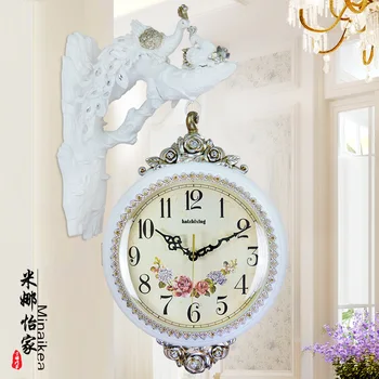 Didelis Sėdi Povo Sieninis Laikrodis Modernaus Dizaino dvipusė Laikrodis Asmenybės Sieninio Laikrodžio Mechanizmas Kabinti Relogio Parede WZH609