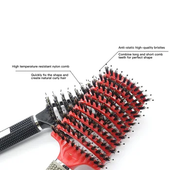 Stabdžių Klit Hairbrush Moterų, Moterų Plaukų, Galvos Odos Masažas Šukų Šerių&Nailono Hairbrush Šlapias Garbanotas Detangle Plaukų Šepetys Grožio Naujas