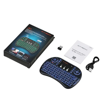 GTMEDIA i8 Belaidė Klaviatūra su foniniu Apšvietimu Mini Android TV Box Teclado 3 Spalvų anglų 2.4 GHz Oro Pelė su Touchpad Nuotolinio PC Gamer