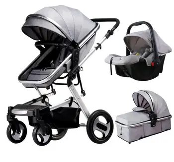 3 in1 didelių kraštovaizdžio kūdikio vežimėlis gali sėdėti keturi ratai amortizatorius lankstymo dvipusis baby vaiko vežimėlis
