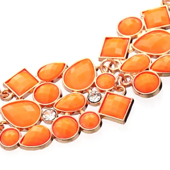 Naujas Prekės ženklas Orange Perlas Choker Mados Apykaklės, Karoliai moterų Collier Pareiškimą, kombinezonai su Antkrūtiniais Pakabukas Aukso Spalvos Grandinės Moterų Papuošalai