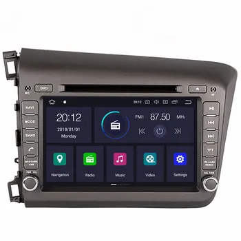 4+64 Android 9.0 Automobilio Stereo Smart Daugiaformačių DVD Grotuvas GPS Honda CIVIC 2012+ Map Garso ir Vaizdo radijo magnetofonas galvos vienetas