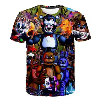 Naujas 3 Iki 14 Metų Vaikų Marškinėliai Penkias Naktis Freddys FNAF T-marškinėliai Berniukams, Mergaitėms Harajuku Streetwear Marškinėlius Viršuje, Vaikų Drabužiai