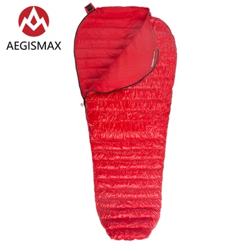 Aegismax Naujas Mini Atnaujinti miegmaišį 95% Baltųjų Žąsų Žemyn Sujungimas Mumija Ultralight Pėsčiųjų, Kempingas 800 FP Nano Nano2 Raudona Mėlyna