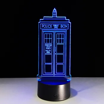 Gydytojas, Kuris TARDIS 7 spalva keičiasi regėjimo iliuzija, LED lempos, vaizdo mados žaislas 3D šviesos Įmonės veiksmų skaičius, vaikų dovanų