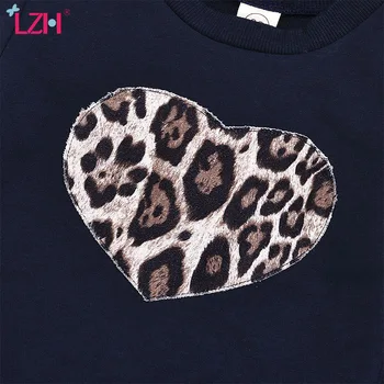 LZH 2020 Kūdikių Mergaičių Drabužių Rudens Medvilnės Mados Leopard ilgomis rankovėmis+Trumpas sijonas 2vnt Apranga Kostiumas Kūdikių Mergaičių Nustatyti 1-6 Metų