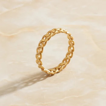 SOMMAR Naujų Pardavimo Aukso spalvos, dydis 6 7 8 vyrų\ \ 's žiedai moterų Geometrinis Twist kainos eurais Bižuterija