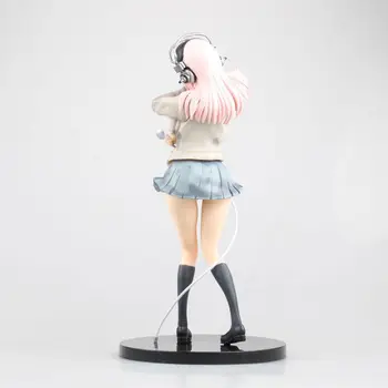 Anime Seksualus Paveikslą Super Sonico Žiemos Ver. Pre-dažytos PVC figūrėlių, Kolekcines, Modelį, Žaislai, Lėlės 27cm Pilkos Spalvos