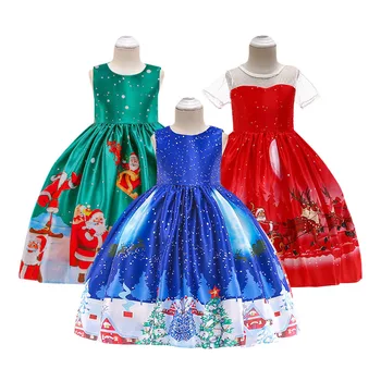 Merginos Kalėdų Dress Vaikai Santa Clus Modelis Cosplay Kostiumas Vaikams Naujųjų Metų Vakarą Šalies Kamuolys Suknelė Raudona Apranga Vestidos