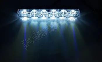 Naujausias lempos automobilių 6LED dieną linijos žiburiai žuvies šakutė LED dienos veikia šviesos 2vnt Didelio galingumo dienos šviesos
