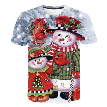 2020 Kalėdų Senį 3D Spausdinimo Cute Kačių Vaikas marškinėliai Vaikų Vasaros Drabužių trumpomis Rankovėmis, Komplektai, Kailis Streetwear Šeimos Drabužiai