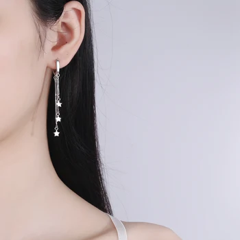NEHZY 925 sterlingas sidabro naujas moterų mados juvelyrikos aukštos kokybės paprasta retro žvaigždžių perdėti ilgai kutas auskarai
