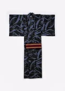 Tradicinis Japonijos Kimono Yukata Vyrų poliesteris Padažu Suknelė Vyrų Lounge Apsiaustai su Diržo Vasaros Pižama