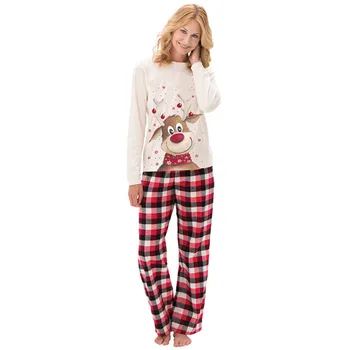 2020 Kalėdų Šeimos Atitikimo Pižama Nustatyti Mielas Elnias Suaugusiųjų Šeimos Vaikas derinti Drabužius Kalėdos Šeimos Sleepwear Pj ' s Set Top+Kelnės