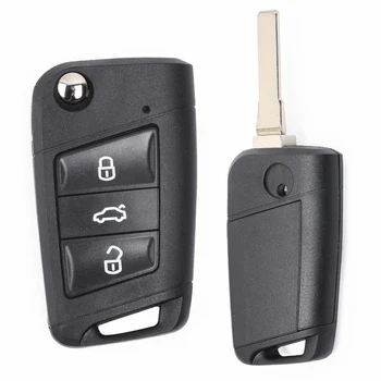 KEYECU MQB Sistema, Keyless-Go 315MHz AR 434Mhz ID48 Smart Remote Key 3 Mygtuką Volkswagen Golf 7,Tiguan-2018 m. 5G0 959 753