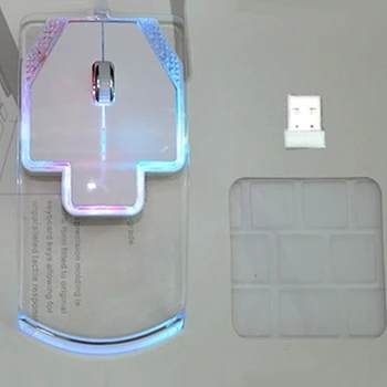Kūrybos Ultra-plonas Pelės Skaidrus 2.4 GHz Wireless Optical Šviesos Pelės PC Nešiojamas мышь беспроводная мышка беспроводная