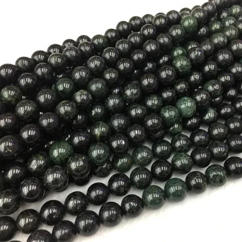 Gamtos Originali Black Green Jade Turas Papuošalų Purus Kamuolys Granules 6-10mm 15