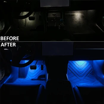 Itin Ryškiai Mėlynos Šviesos diodų (LED) Už Tesla Modelis 3 Modelis S Modelis X Interjero Šviesos Durų Kamieno Kojoms Daiktadėžė Šviesos Dekoratyvinės Lempos