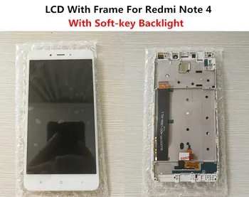 Q&Y QYJOY AAA LCD+Rėmas Xiaomi Redmi 4 Pastaba LCD Ekranas Su Soft-Raktas Backlight Ekrano Redmi 4 Pastaba Digiziter Aseembly