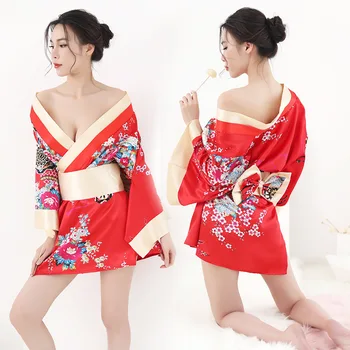 Japonų Kimono Suknelę, Gėlių Spaudinių Erotiniai Kostiumai, Apatinis Trikotažas Kimono