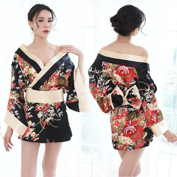 Japonų Kimono Suknelę, Gėlių Spaudinių Erotiniai Kostiumai, Apatinis Trikotažas Kimono