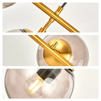 Naujausias Dizaino Stiklo Rutulius Šviestuvais, Glaustas Stilius Meno Papuošti Kabo Lempa Valgomasis Gyvenamasis Kambarys Šviesos Diodų (Led Pakabukas Lemputė E27