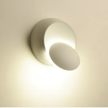 LED Sienos Lempos 360 laipsnių sukimosi reguliuojamas naktiniai žibintai balta Juoda kūrybos sienos lempos Juoda moderni praėjimo apvalios lempos