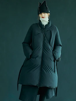 IRINARZ012 RUDENĮ, ŽIEMĄ 2020 SURINKIMO paprastos konstrukcijos šiltas žieminis paltas ilgas antis žemyn striukė moterims