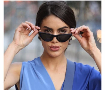 Mados moteriški Akiniai nuo saulės Dizaineris Prekės Sexy Juoda Raudona Veidrodėliai saulės akiniai Moterų Retro cateye akiniai nuo saulės 2018 naujos mados Gafas