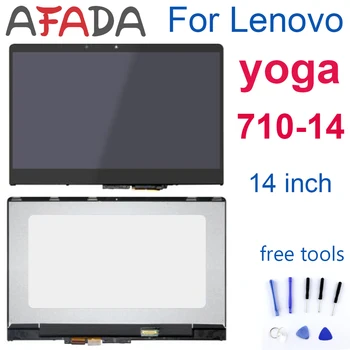 14 colių LCD Ekranas Lenovo Jogos 710-14 Jogos 710-14IKB LCD Ekranas Jutiklinis Ekranas skaitmeninis keitiklis komplektuojami Su Rėmo Pakeitimo