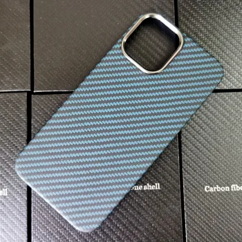 Mėlynas Matinis Itin lengvas Realių Anglies Pluošto Atveju Padengti iPhone12 Mini Case For iPhone 12 Pro Max Objektyvo Apsauga