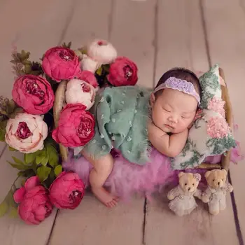 Kūdikių Naujagimių Fotografijos Rekvizitai Gėlės Pagalvė Kūdikiui Mergaitės Berniukai Fotosesiją Priedai