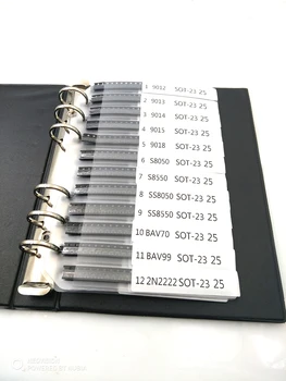 36 rūšių x25 dažniausiai naudojamas SMD Tranzistorius Asortimentas Rinkinys Asorti Mėginio Knyga
