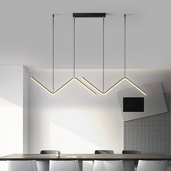 Artpad Modernios LED Pakabukas Apšvietimo Virtuvės Sala Kambarį Bangos Formos Kabinti Šviesiai Juoda/ Aukso Geležies meno Lempa, Šviestuvas, 26W